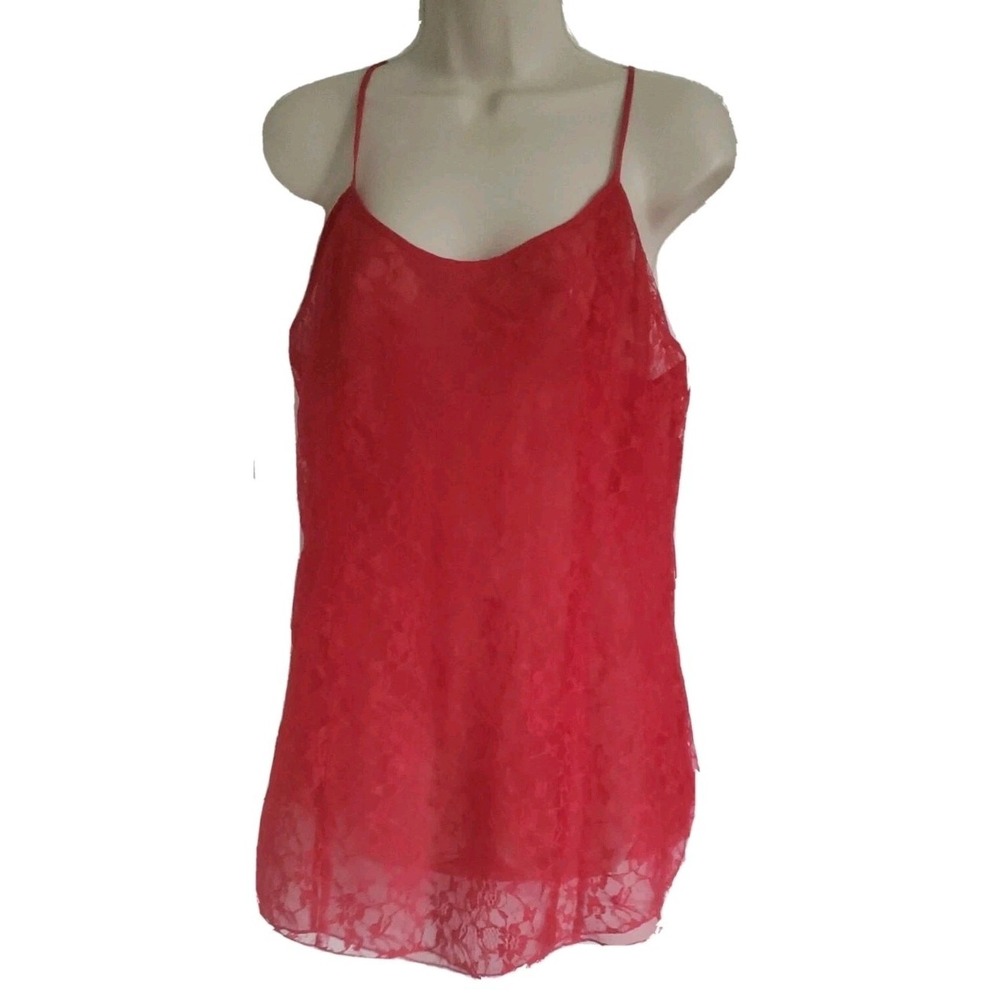 Vtg Victoria's Secret Valentine Lace Floral Babydoll Nightie Slip Dress Size M‎